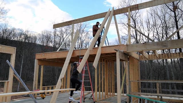 S01:E14 - Framing the Roof: A-Frame Cabin Addition Build