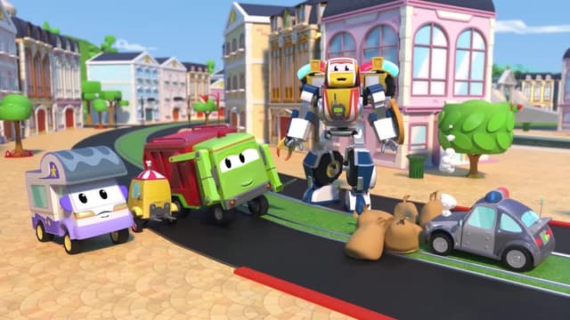 S01:E01 - ¡Súper robot se une al equipo de rescate! / Transformación de robot y camión de bomberos