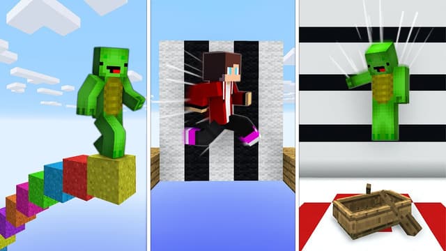S01:E07 - JJ and Mikey's Parkour Challenge in Minecraft!