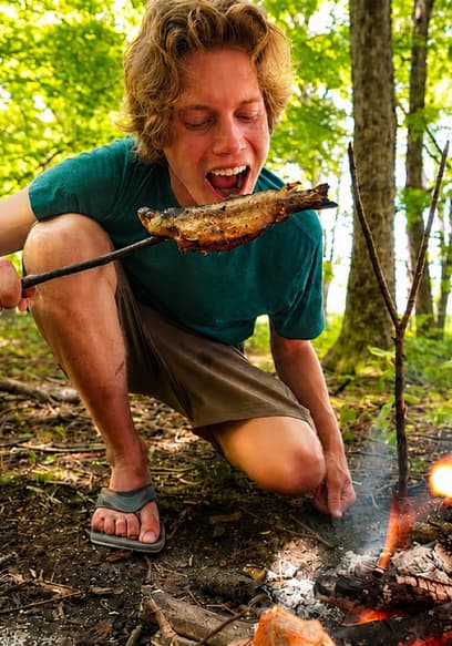 S01:E02 - Primitive WHOLE Rainbow Trout (Survival Catch n Cook) poster