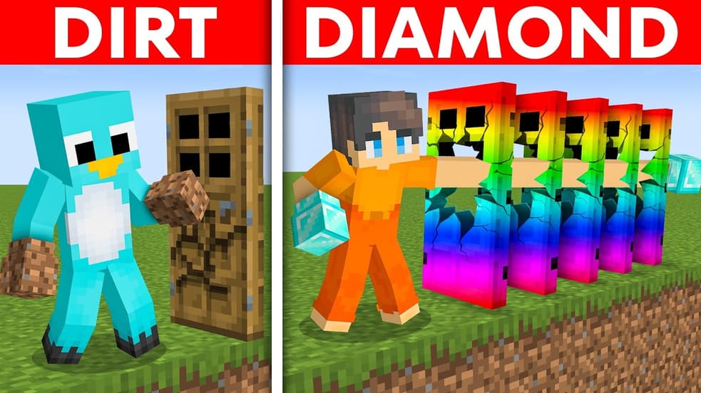 Watch Milo and Chip S05:E08 - Dirt vs. Diamond Door Battle in Minecraft ...