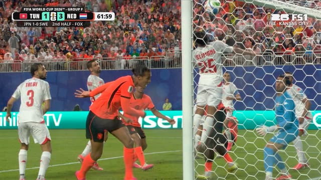 S2026:E164 - Netherlands' Jan Paul Van Hecke Scores Header Off Corner vs. Tunisia