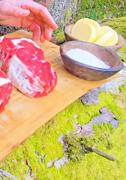 Watch Men With the Pot S04:E19 - Sizzling Campfire Steak Feast, Butter ...