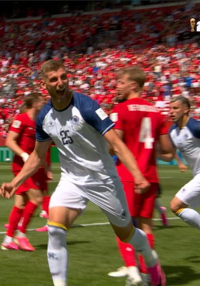 Bosnia & Herzegovina’s Jovo Lukić Scores Header Off Corner, Taking Lead Against Canada poster