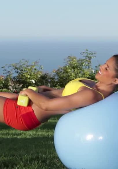 S01:E04 - 60 Min Beginner Full Body Stability Ball & Dumbbell Workout poster
