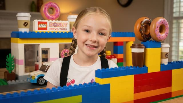 S01:E11 - Insane Giant Lego Fort Drive Thru Donut Shop