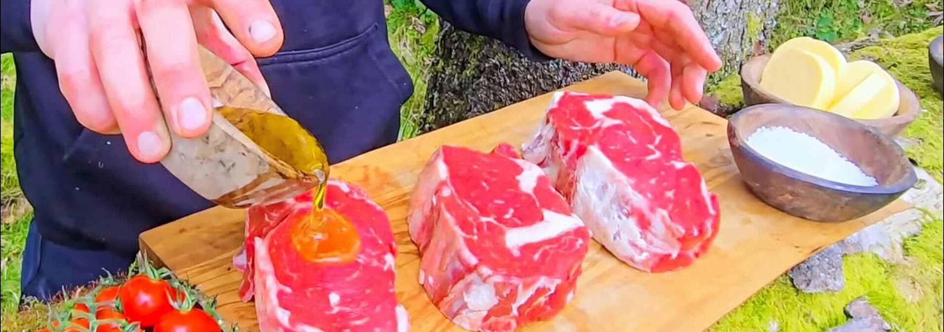 Watch Men With the Pot S04:E19 - Sizzling Campfire Steak Feast, Butter ...