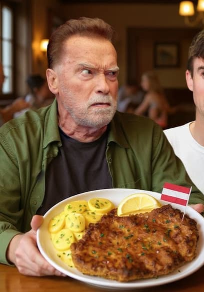 S01:E02 - Arnold Schwarzenegger fed us an Austrian Feast! ft. Carrie-Anne Moss poster