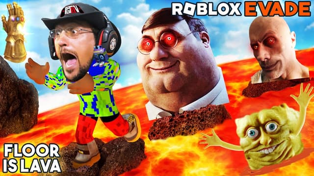 S19:E01 - Roblox Evade the Floor Is Lava (FGTeeV vs. the NextBots) and Roblox Battle of Bosses