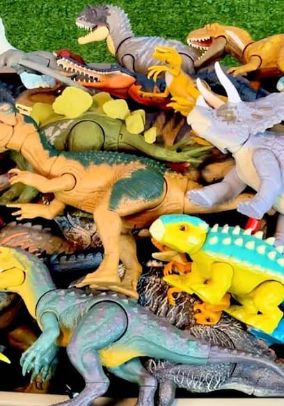 S01:E03 - Mega caja de dinosaurios dinosaurios nuevos Baryonyx Bumpy triceratops carnotauro & más poster