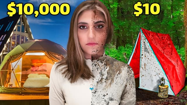 S01:E20 - I Survived $10 vs $10,000 Camping