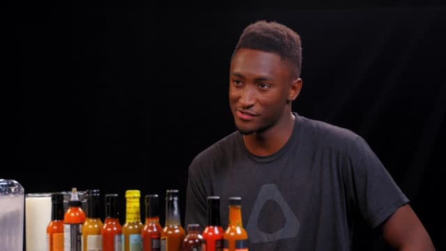 S06:E03 - Marques Brownlee Ranks Hot Sauce Labels While Eating Spicy Wings