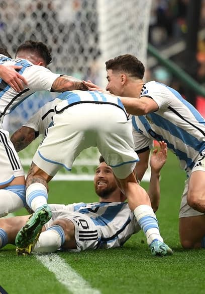 Lionel Messi Scores First World Cup Final Goal for Argentina poster