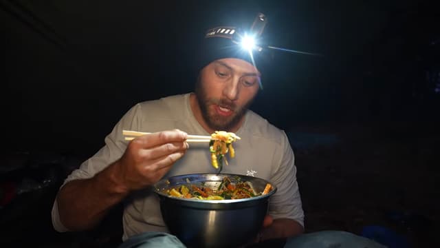 S01:E04 - Solo Camping in the Rain Campfire Bibimbap