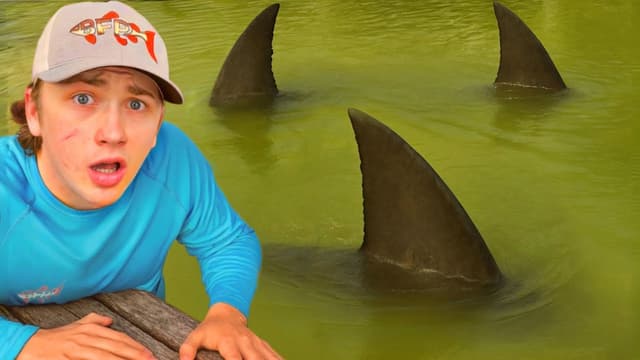 S04:E10 - I Found a Pond INFESTED With Monster Sharks!