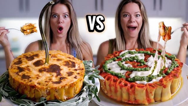 S01:E11 - Pasta vs Pasta : Pumpkin Lasagna Honeycomb Pasta vs Vodka Pesto Pizza Honeycomb Pasta - Mukbang