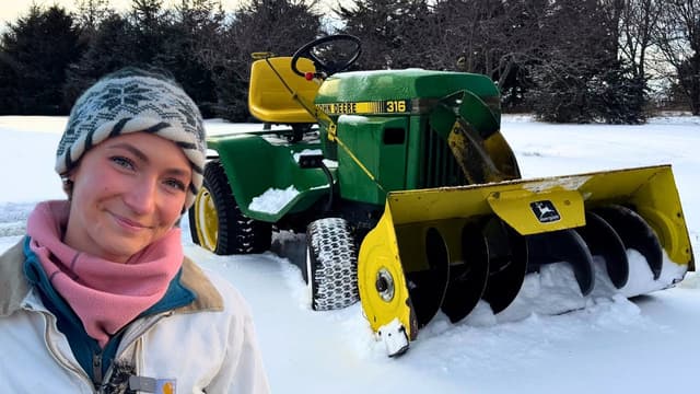 S01:E20 - Baby John Deere Snowblower | First Snow Test