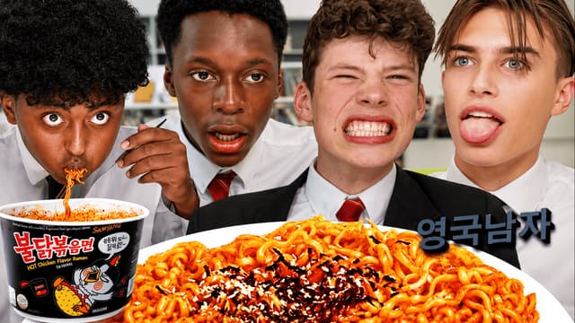 S01:E13 - British High Schoolers Try the FIRE NOODLE CHALLENGE!!