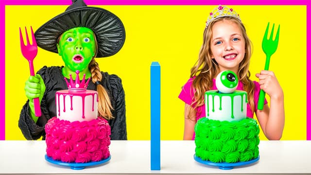 S01:E12 - Elphaba vs Glinda - Wicked Twin Telepathy Cake Challenge! Surprise Guest