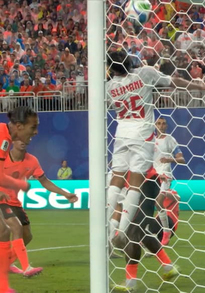 Netherlands' Jan Paul Van Hecke Scores Header Off Corner vs. Tunisia poster