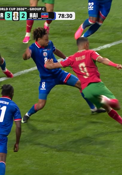 Morocco's Soufiane Rahimi Score Go-Ahead Goal vs. Haiti poster