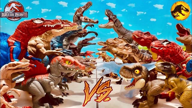 S01:E01 - T Rex vs spinosaurus tiranosaurio Rex vs espinosaurio batalla épica súper ejércitos