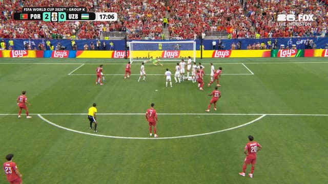 S2026:E132 - Nuno Mendes scores free kick to extend Portugal’s lead vs Uzbekistan