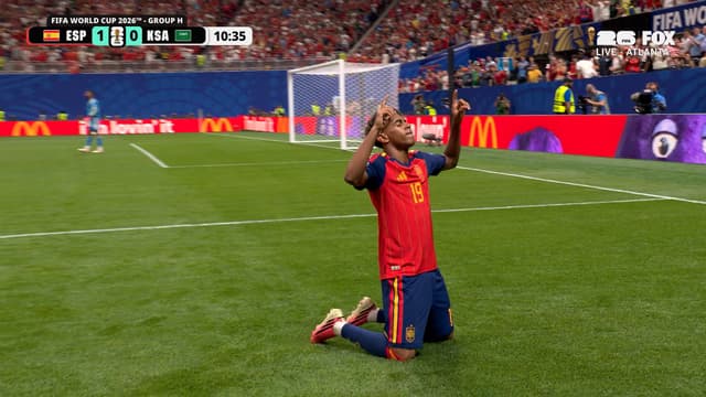 S2026:E107 - Spain's Lamine Yamal Scores His First Career FIFA World Cup™ Goal vs Saudi Arabia