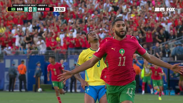 S2026:E14 - Morocco’s Ismael Saibari chips ball over keeper to take lead over Brazil