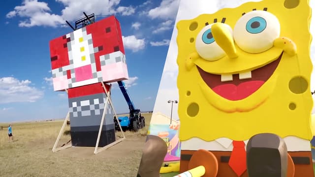 S02:E02 - World's Largest Creations: Minecraft Statue, SpongeBob