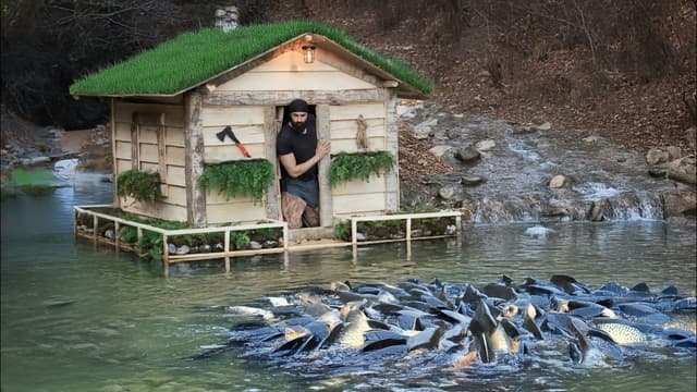 S01:E09 - I Built a Warm Shelter on the Water and Fished in the Shelter