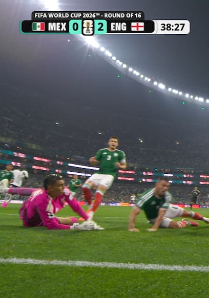 England's Jude Bellingham Scores His Second Goal 98 Seconds Later to Take Two Goal Lead vs. Mexico poster