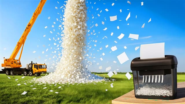 S01:E04 - IMPOSSIBLE? 100,000 Paper Sheets Drop vs. Paper Shredder