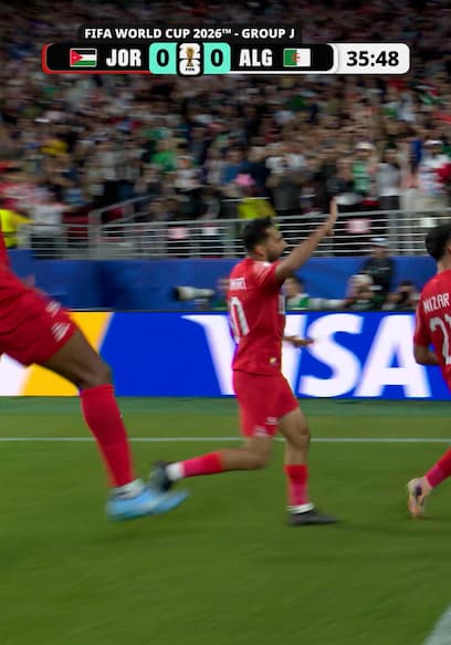 Nizar Al-Rashdan Scores Goal to Give Jordan a Lead Over Algeria poster