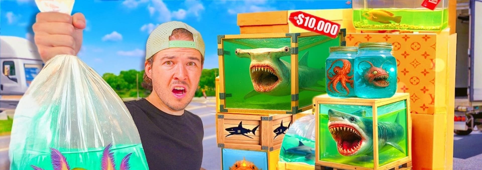 Watch The Fish Guys S03:E06 - $1 vs $10,000 Live Fish Mystery Box ...