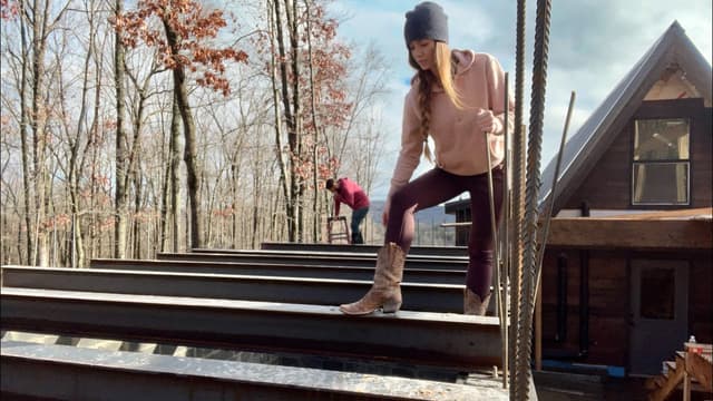 S01:E05 - Lifting Steel Beams on Top of Safe Room Walls: A-Frame Cabin Addition