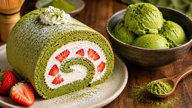 S01:E08 - Matcha Desserts: Roll Cake & Ice Cream