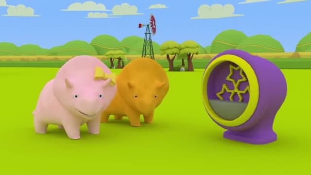 S02:E03 - Learn Shapes - Dino and Dina Play Ice Skating