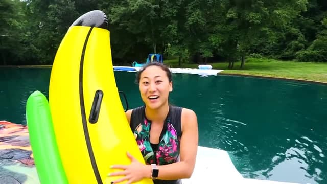 S03:E03 - Try Not to Fall Into the Worlds Biggest Backyard Water Slide Into Pond Pool Challenge