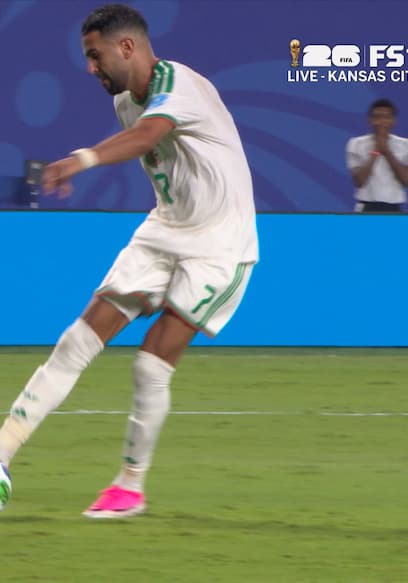 Algeria's Riyad Mahrez Scores His Second Goal of Game vs. Austria poster