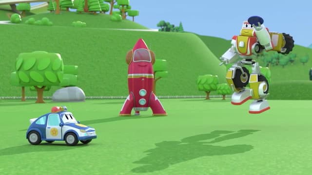 S01:E08 - Autos robot pelean con robot malvado de hielo / Rescate de vehículos para niños