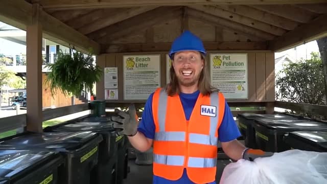 S02:E04 - Beach Sweeper and Recycling Truck for Kids | Handyman Hal Works at Ocean Lakes Family Campground