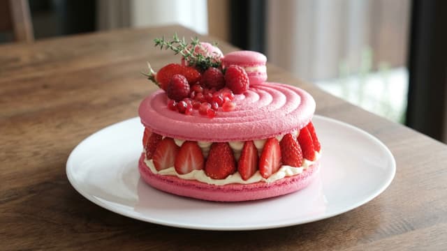 S01:E03 - Giant Strawberry Rose Macarons