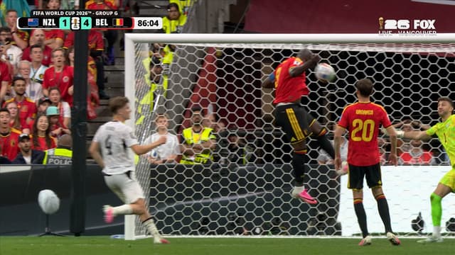 S2026:E186 - Belgium's Romelu Lukaku Meets Cross With Powerful Header Against New Zealand