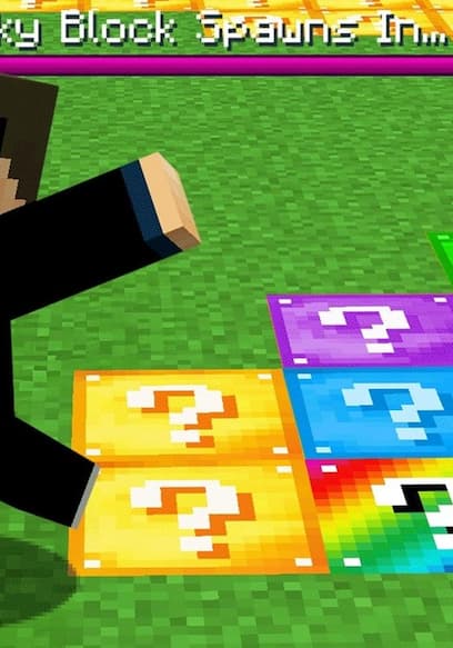 S08:E18 - Beating Minecraft Only Using Lucky Block poster
