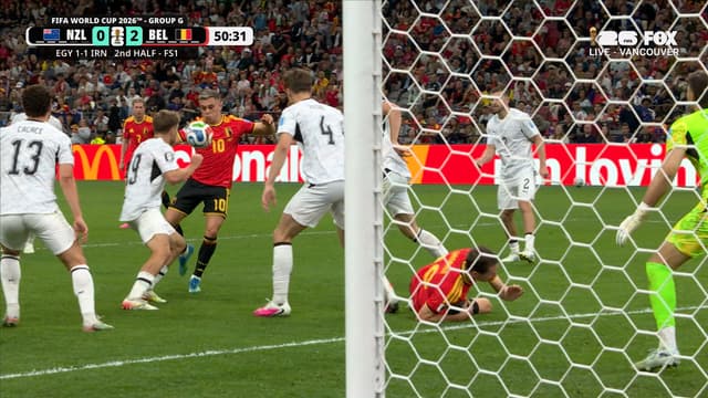 S2026:E183 - Leandro Trossard Scores His Second Goal of the Game, Extending Belgium's Lead Over New Zealand