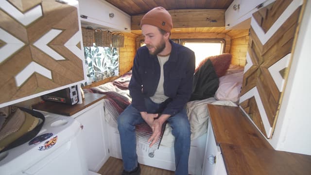 S04:E05 - Amazing DIY Camper Build Is Home to Couple / Vandweller Builds Modern Style Stealth Cargo Van Camper