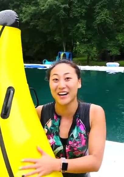 S03:E03 - Try Not to Fall Into the Worlds Biggest Backyard Water Slide Into Pond Pool Challenge poster