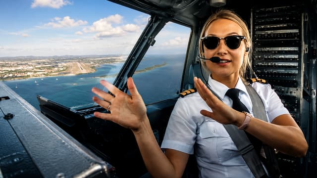 S01:E03 - Cockpit View: Take Off and Landing Over Caribbean Islands