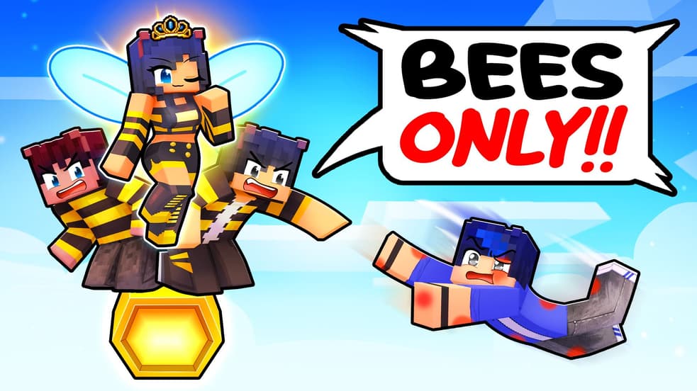 Watch Aphmau S03:E02 - ONE QUEEN on an ALL BEES One Block! - Free TV ...